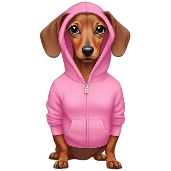 dachshund yoga pink hoodie  emoji