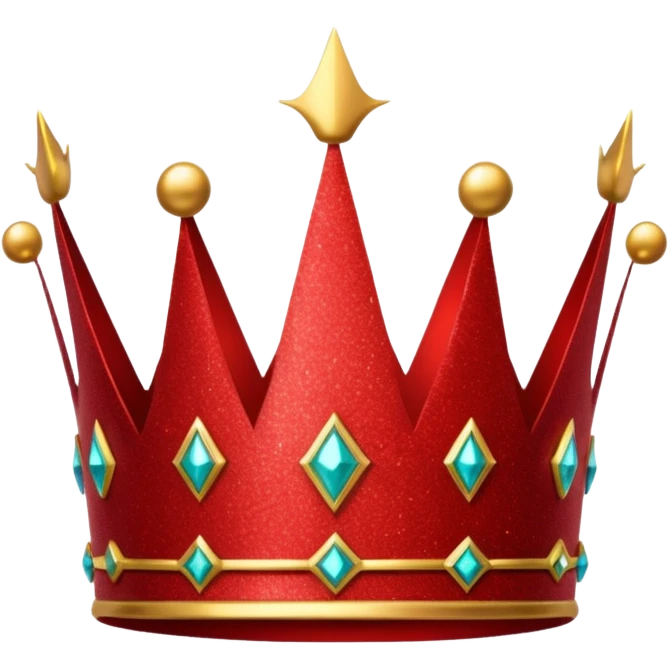 red glitter crown emoji