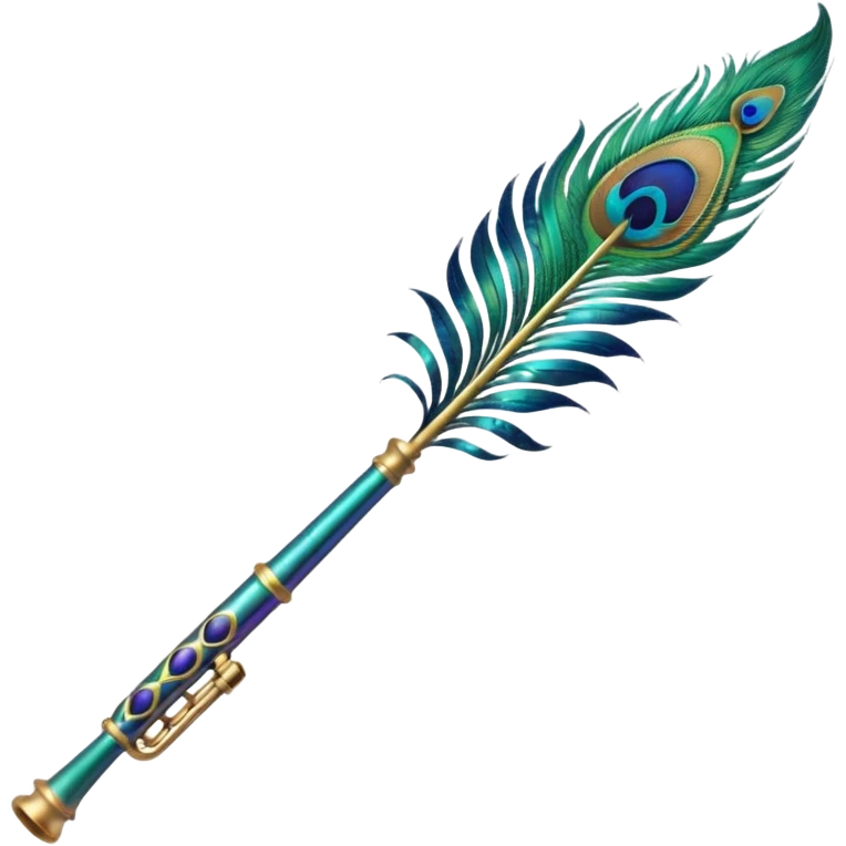 Peacock feather flute emoji