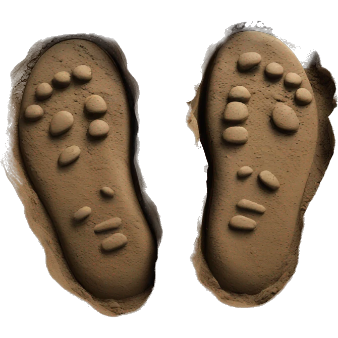 pair of shoe prints in the mud emoji