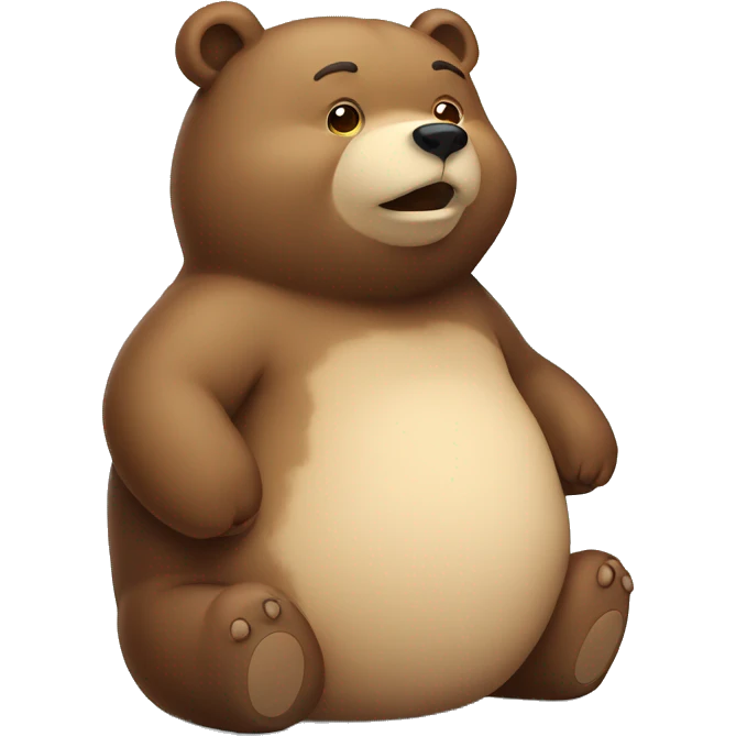chubby bear with a belly emoji