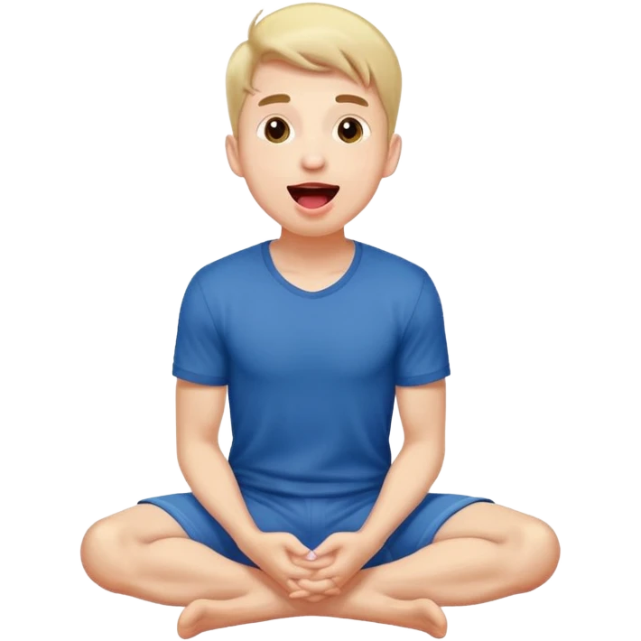 Submissive masochistic male on his knees, looking up  and tongue out emoji