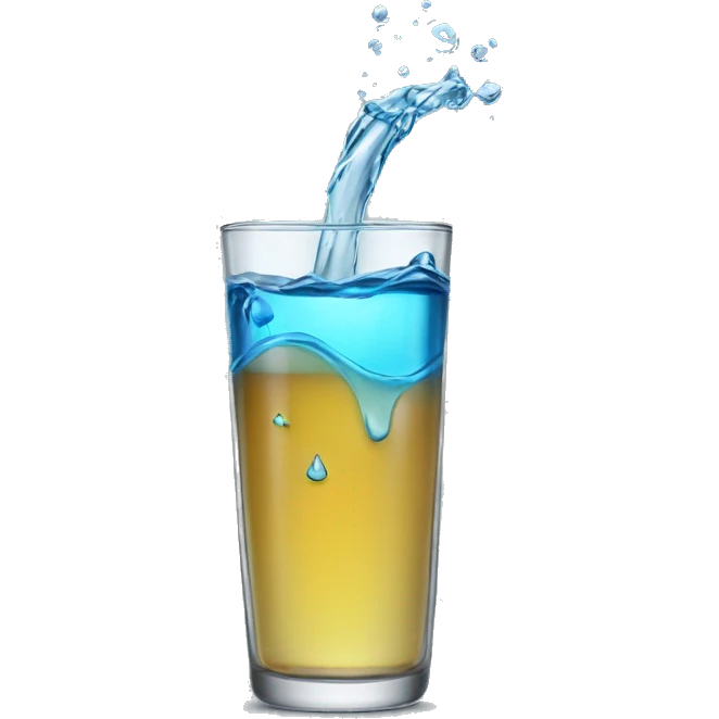 The glass from which the water is poured out emoji