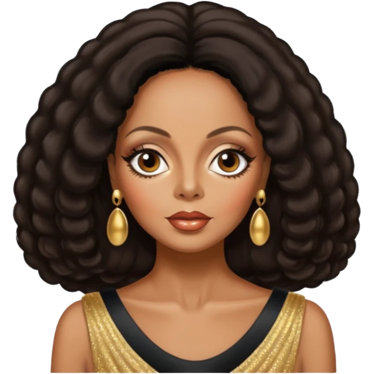 Diana Ross with dark brown hair emoji