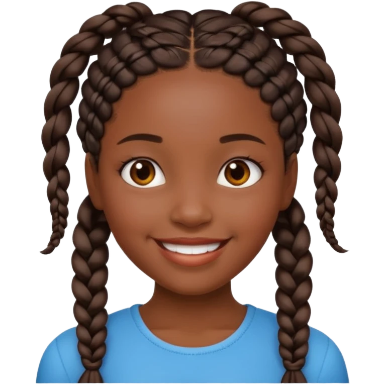 A beautiful black girl with braids emoji