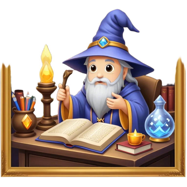 Cozy wizard’s study emoji