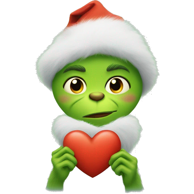 Cute grinch with heart emoji
