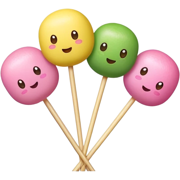 dango on a stick with three colorful rice balls emoji