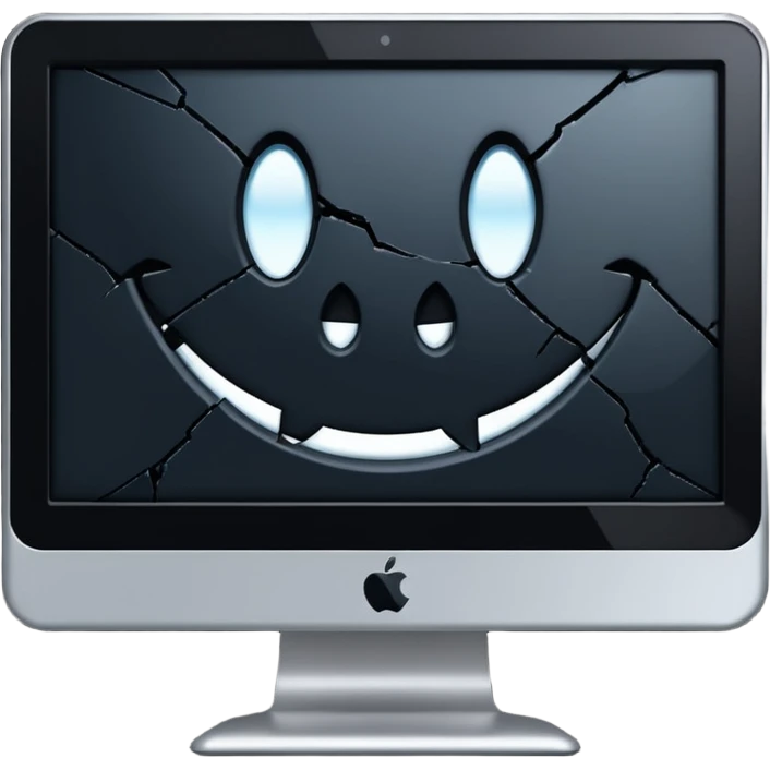 Broken computer monitor with no face  emoji