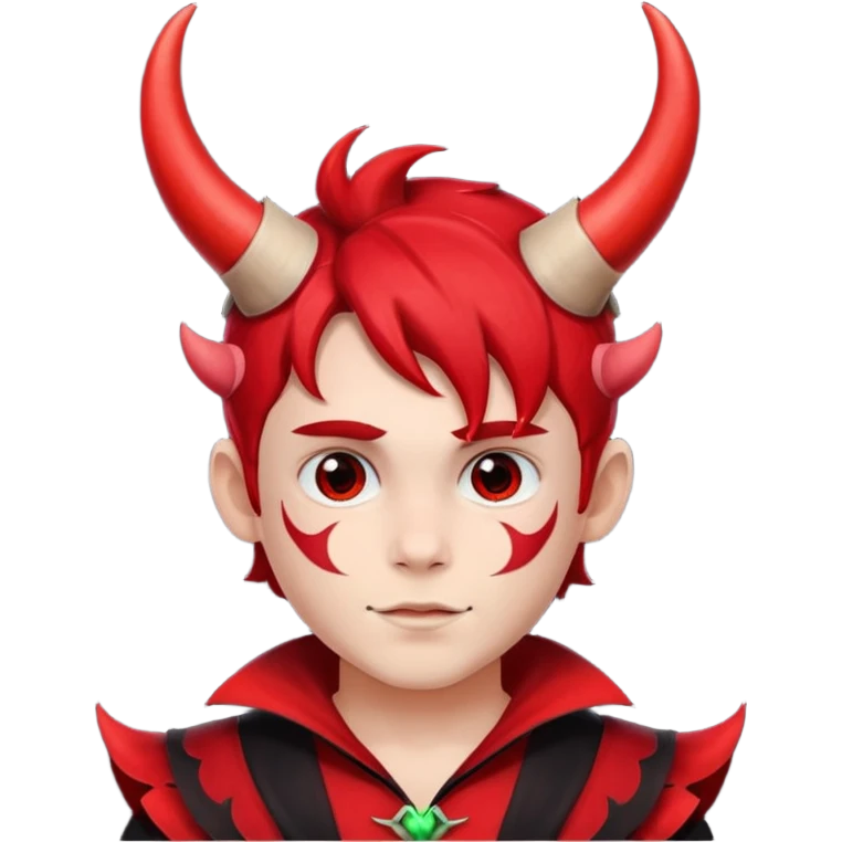 Red Horns on boy halloween emoji