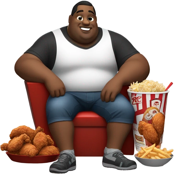 big fat man eating kfc  emoji