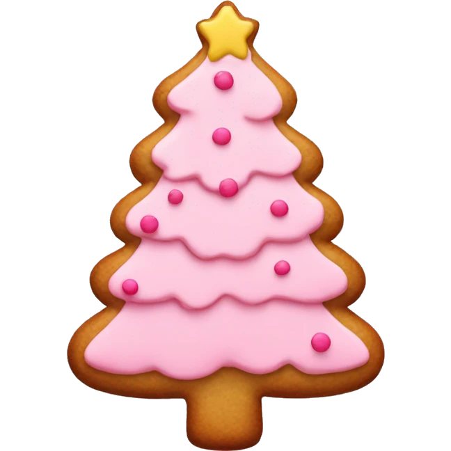 Pink Christmas tree ginger cookie emoji