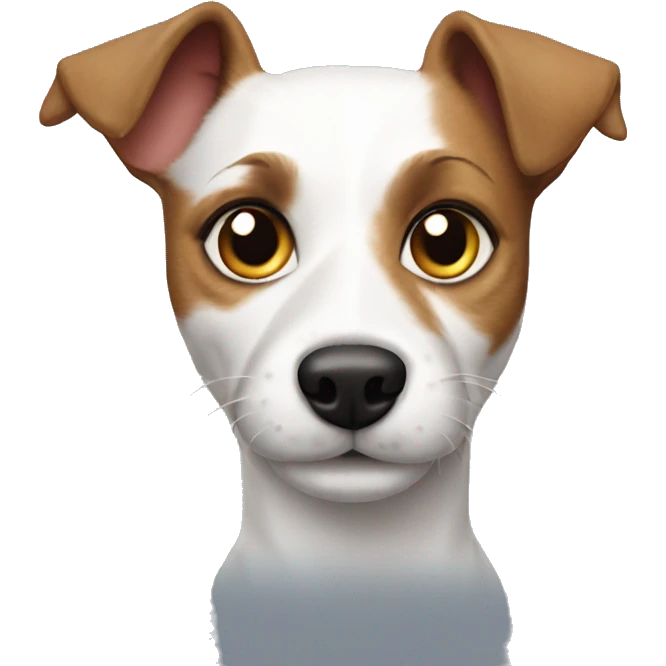 Jack russel terrier with black cat emoji