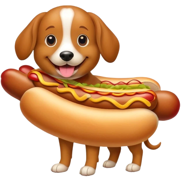 Dog with hot dog emoji