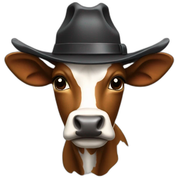 Vache avec un chapeau de cowbou emoji