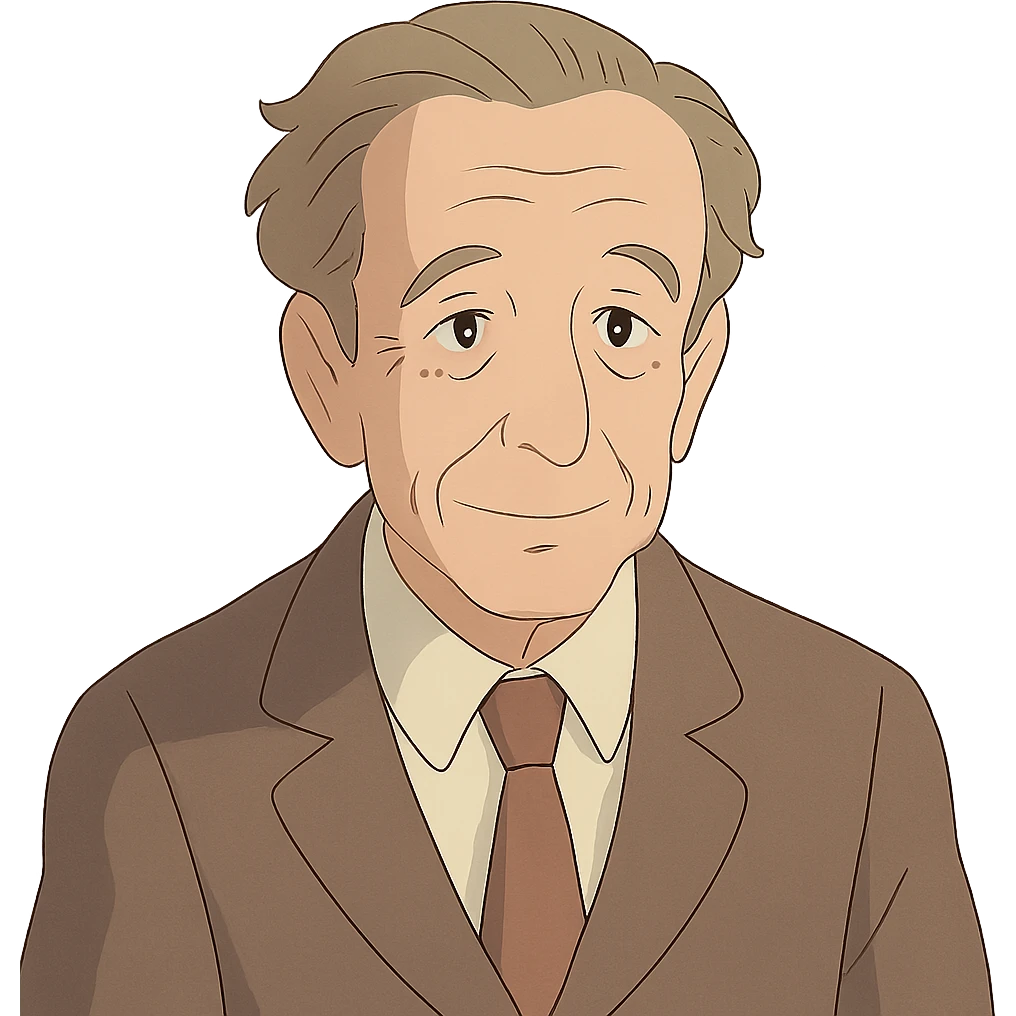 Merleau-Ponty in Ghibli style, soft colors emoji