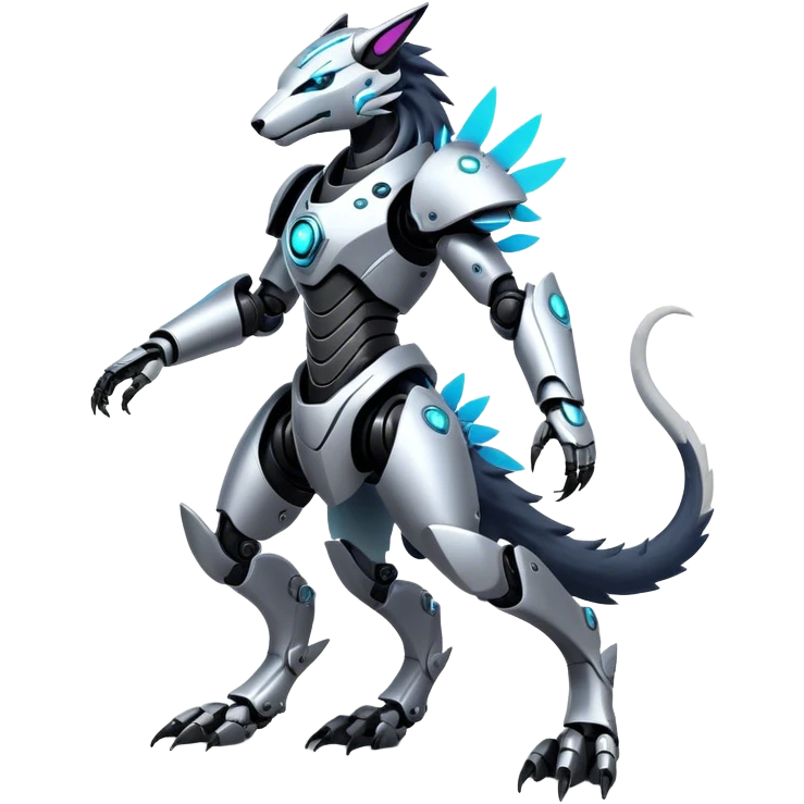 Modern Futuristic Vernid-Sergal-Protogen-Robot-species by LiLaiRa full body emoji