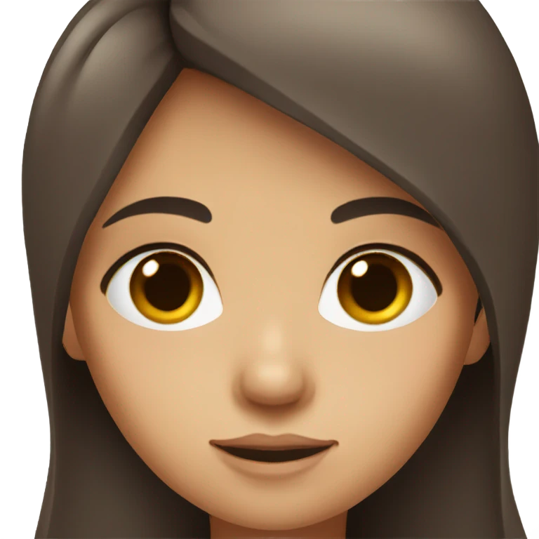 Girl with long darkbrown hair and dark brown eyes emoji