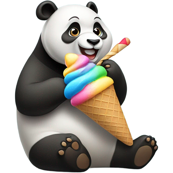 Panda eating ice cream emoji