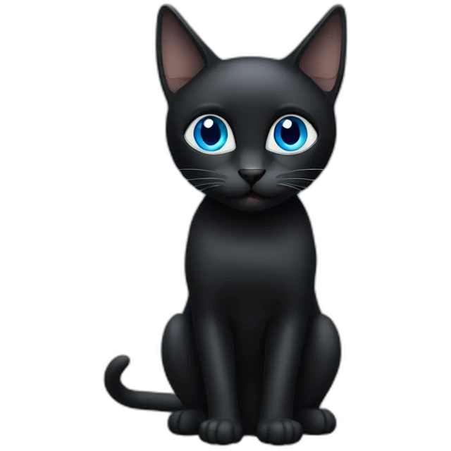 Black cat with blue eyes emoji