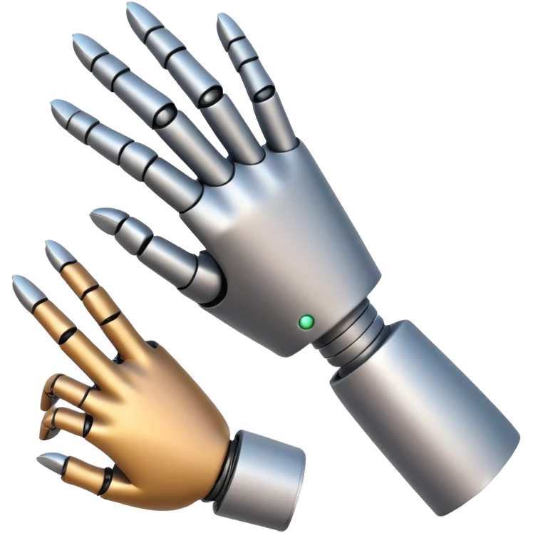 robot hand writes text emoji