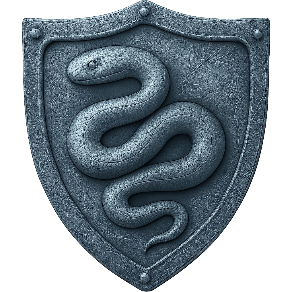 Recolor this shield to match the blueish-gray steel color and ornate engravings of the reference helmet. Emphasize the cool metallic finish and detailed engravings, matching the helmet exactly. Transparent background. emoji