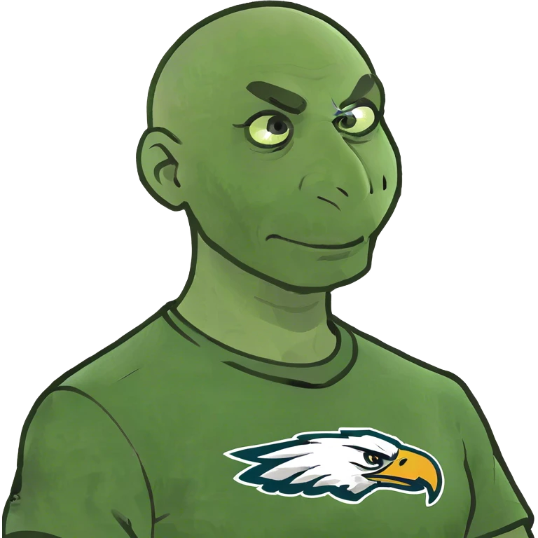 bald guy wearing eagles shirt emoji