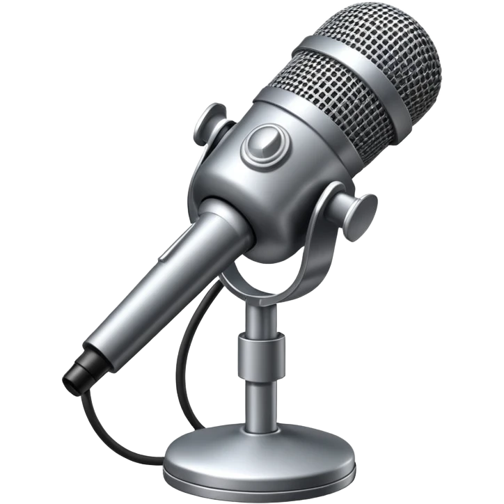 generate realistic detailed microphone in 3d style emoji