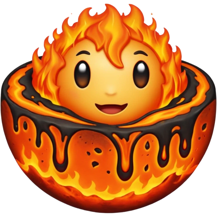 planet, surface covered in lava emoji