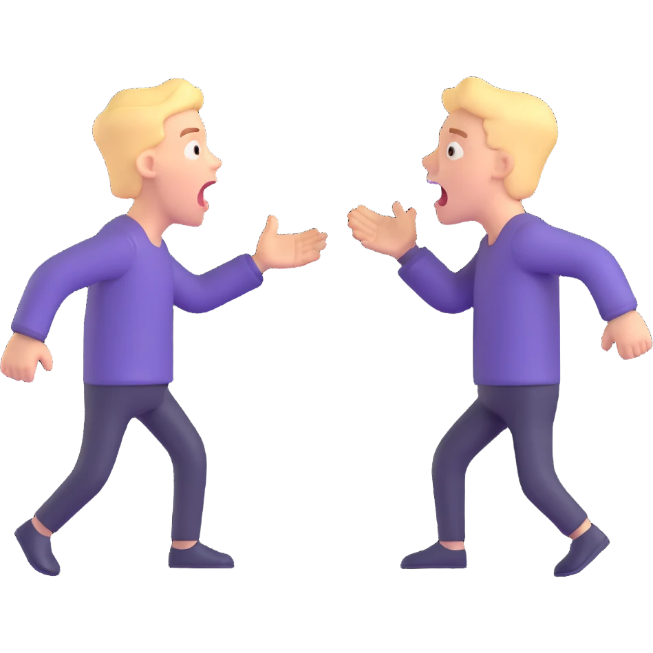 two people yelling at each other emoji