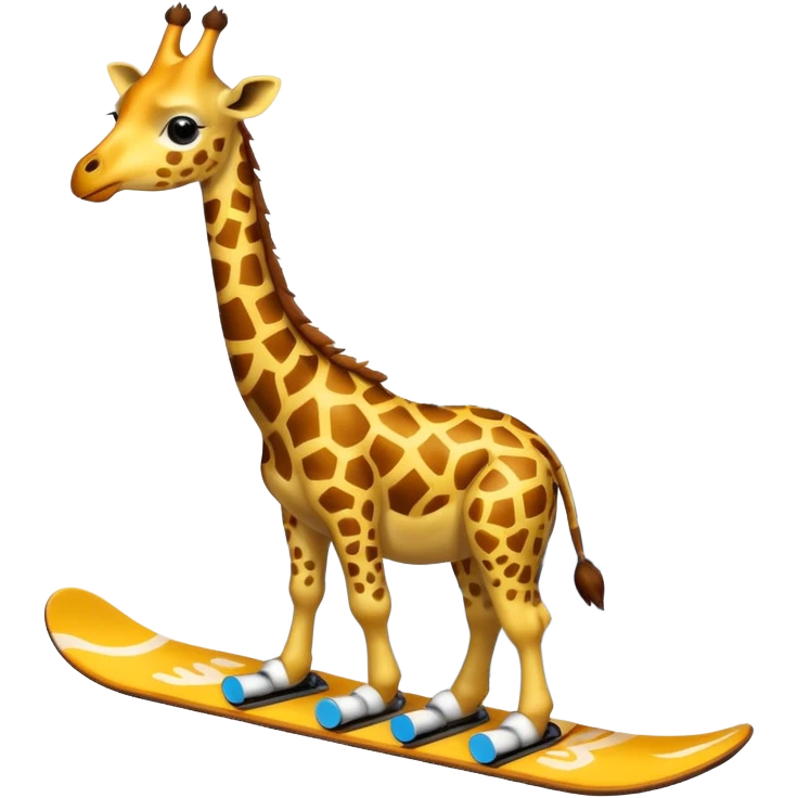 giraffe snowboarding  emoji