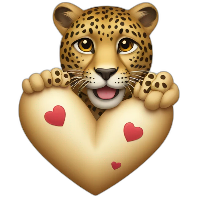 showing the heart with the paws of a leopard emoji