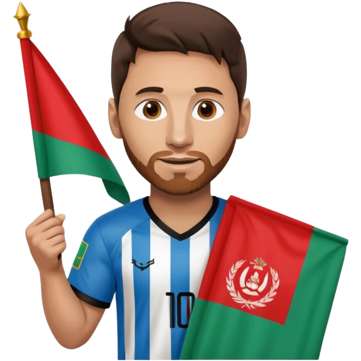 Messi mit Afganistan flagge emoji
