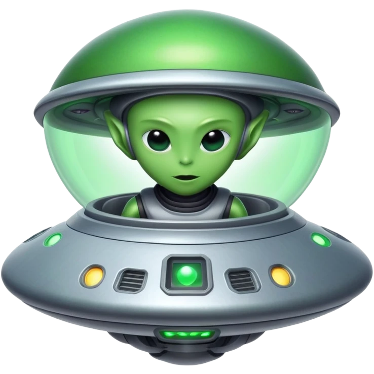 alien piloting a UFO spaceship emoji