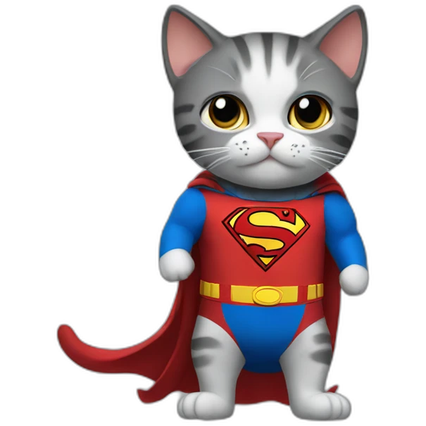 cat in a superman costume emoji