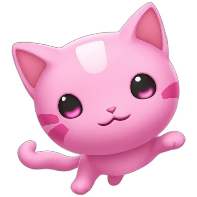 pink mew pokemon levitating emoji