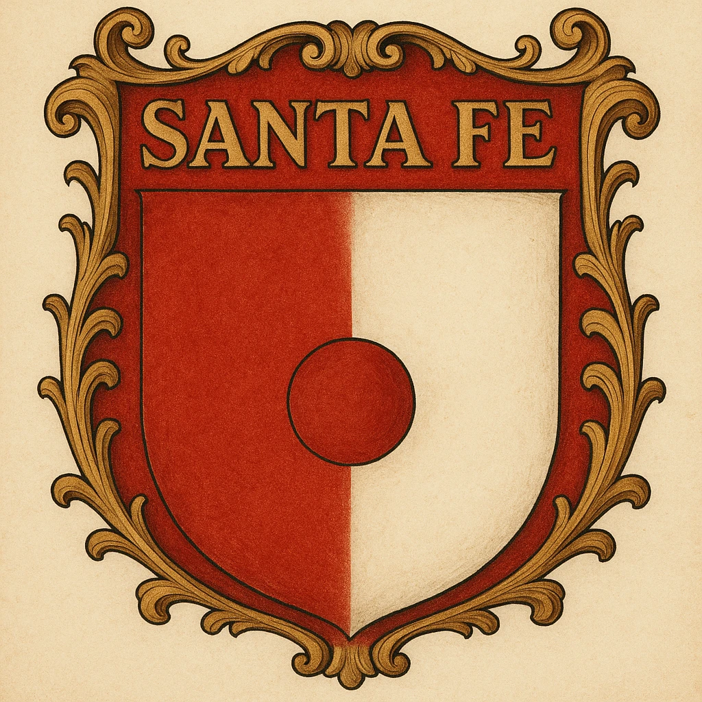 escudo de Santa Fe, classic style, traditional details, original colors emoji