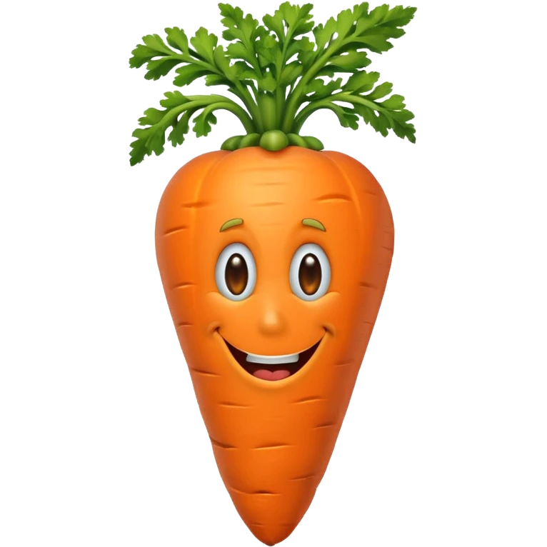 a big carrot with goofy face over the world emoji