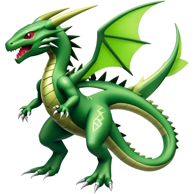  Cool Edgy Shiny Futuristic Ethereal Legendary Rayquaza-Digimon-Tyranitar-Flygon-hybrid full body emoji