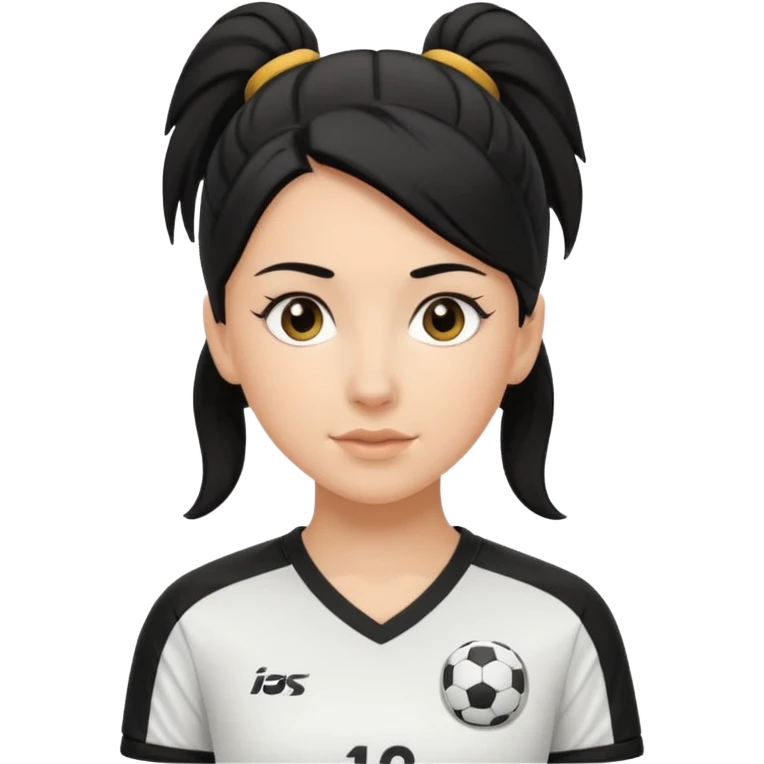white girl tha plays soccer black hair in ponytail  emoji