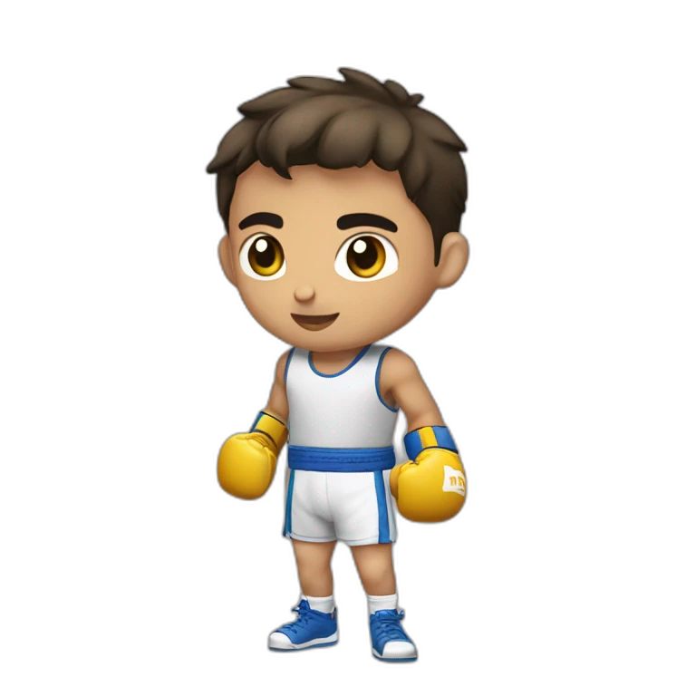 niño rubio boxeando emoji