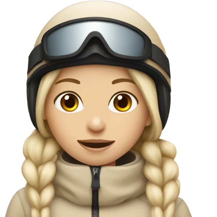 Girl on ski beige emoji