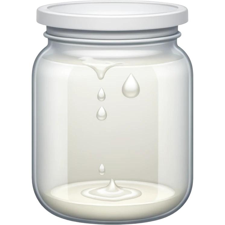 Clear container filled with white liquid emoji