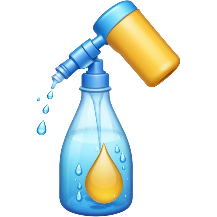 Spray bottle pouring out liquid  emoji