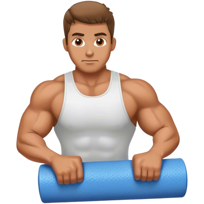gym guy foam-rolling emoji