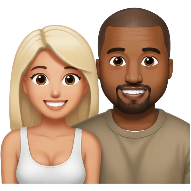 Kanye West and Bianca Censori cute couple moment  emoji