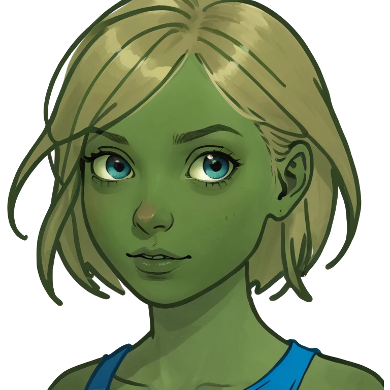 Blue eyes, dirty blonde hair girl emoji