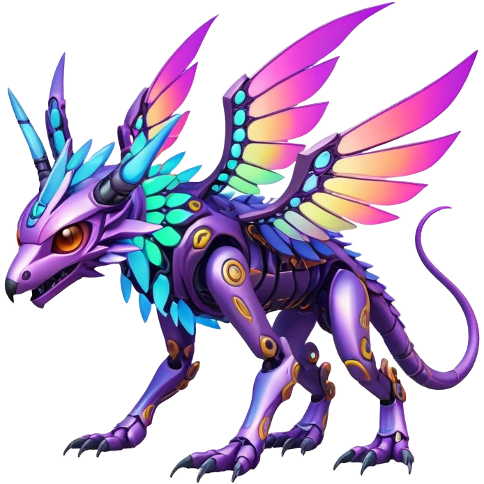  exotic warm-colored modern colorful neon-colored cyber-Fakémon-Digimon-Trico-creature emoji