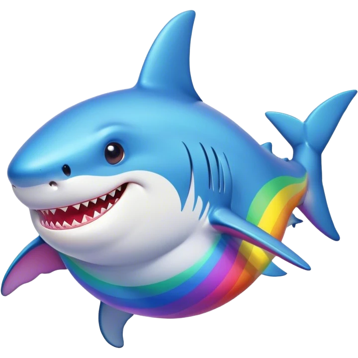 A very gay and fat shark emoji