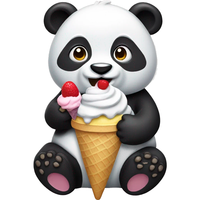 Panda eating ice cream emoji
